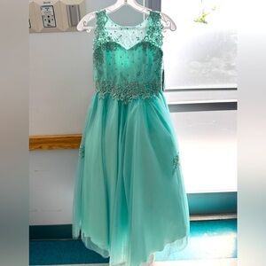 Girls fancy Mint color dress